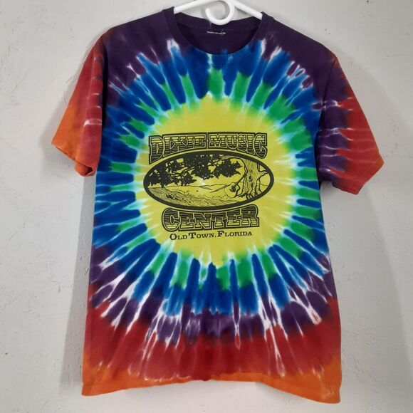 Dixie Music Center Old Town Florida Anniversary Bash Mens M Tie Dye T Shirt - Picture 1 of 7